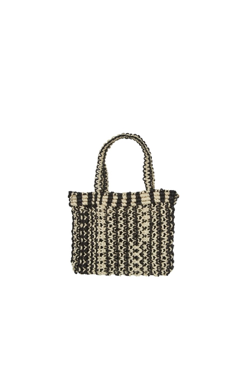 SKALL STUDIO NOLA MINI STRAW BAG BLACK/LIGHT NATURAL