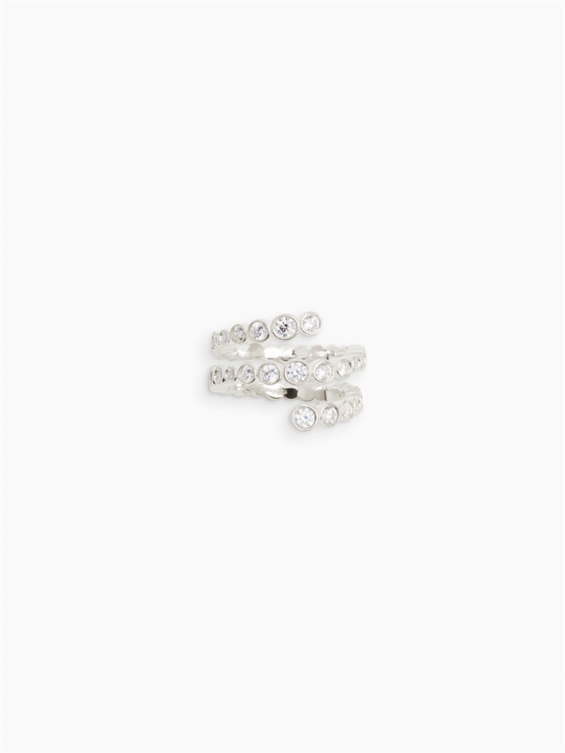 RAGBAG NO.11037 ODETTE SPIRAL RING CZ STONE SILVER