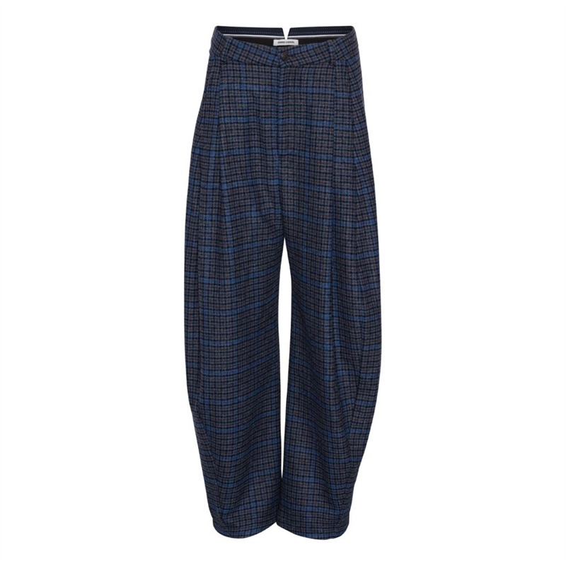 HENRIK VIBSKOV ONE PANTS BLUE WOOL CHECKS