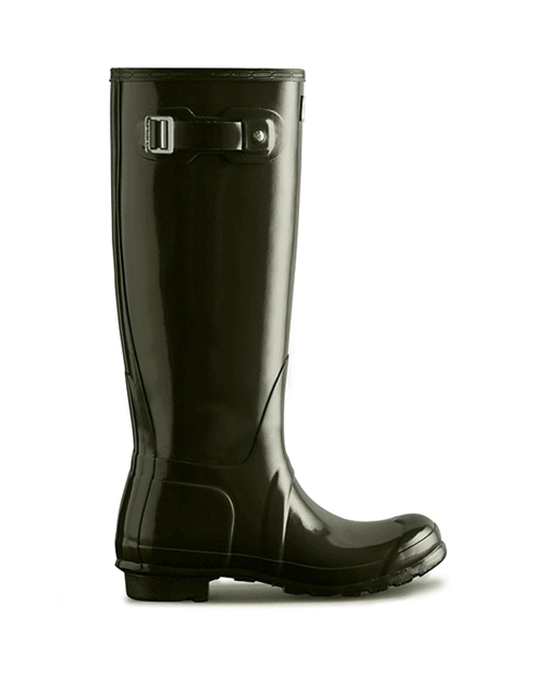 HUNTER WOMENS ORIGINAL TALL GLOSS BOOT DARK OLIVE