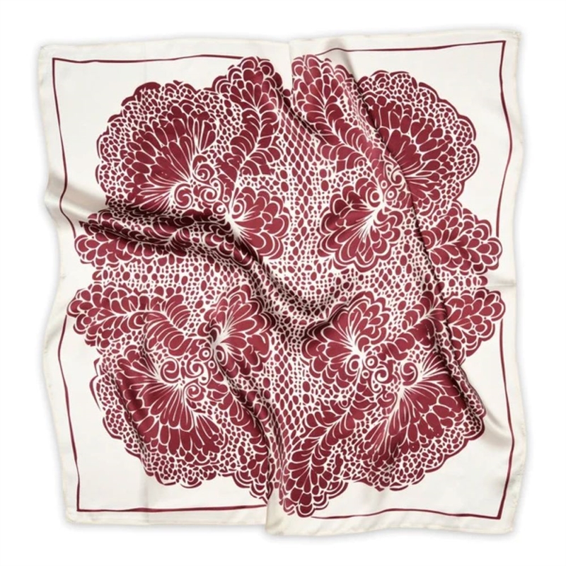 MP WOMAN LACEY SILK SCARF PLUM MAHOGANY