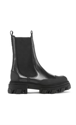 GANNI CHELSEA BOOT LEATHER BLACK