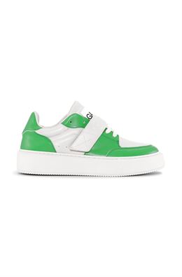 GANNI SPORTY MIX CUPSOLE LOW TOP VELCRO SNEAKERS KELLY GREEN
