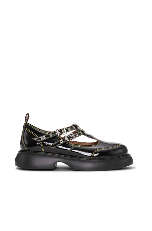GANNI S2928 BUTTERFLY MARY JANE NAPLACK BLACK/YELLOW