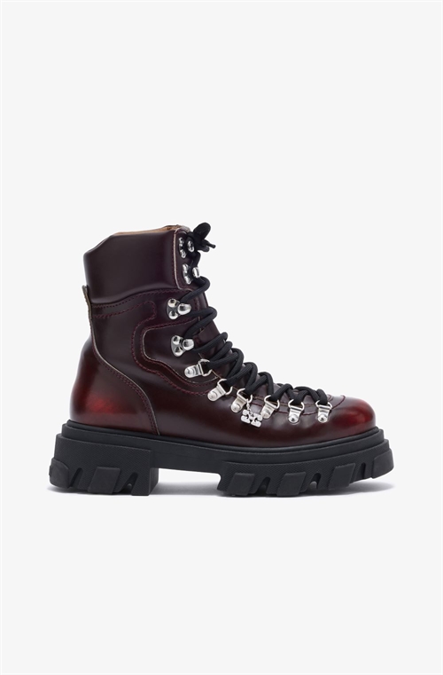 GANNI S3137 HIKING SHOE BLACK/DARK BURGUNDY