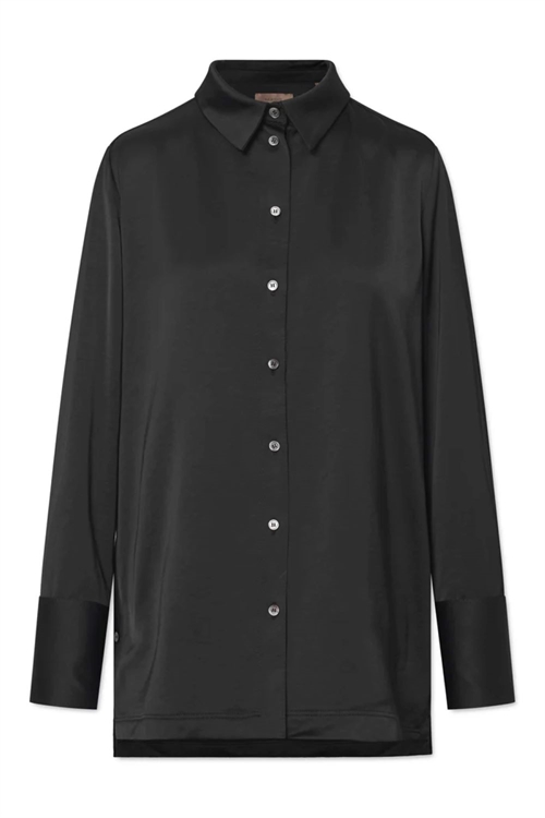 RUE DE TOKYO SELIE SHIRT HEAVY VISCOSE SATIN BLACK