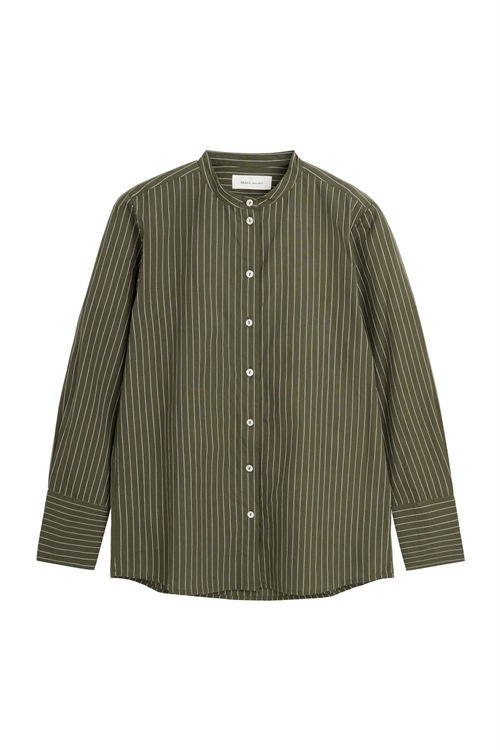 SKALL STUDIO SCOT SHIRT GREEN/WHITE STRIPE