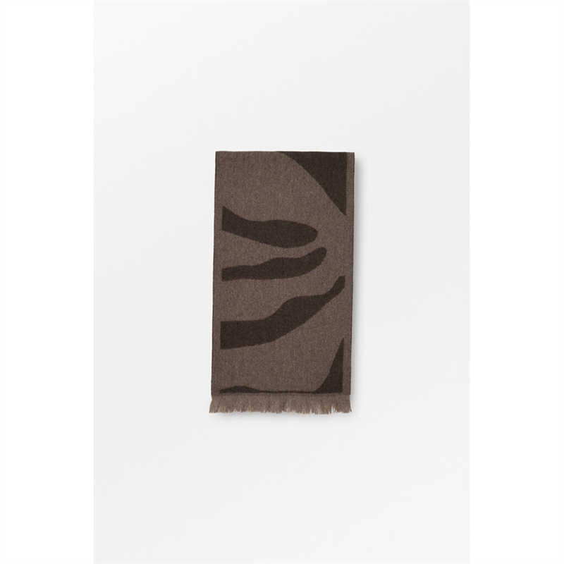 SKALL STUDIO SHELL JACQUARD MINI SCARF BROWN JACQUARD