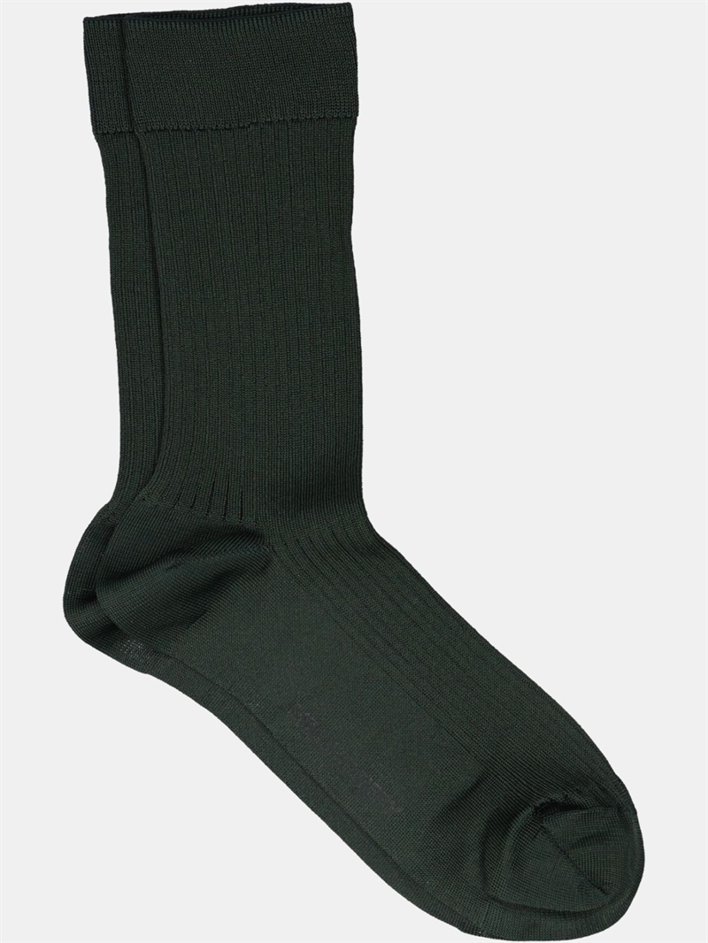 MRS. HOSIERY SILKY FINE RIBBED CLASSIC HIGHT SOCK DARK GREEN