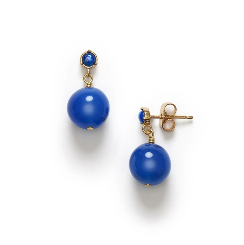 ANNI LU BALL EARRING PACIFIC BLUE