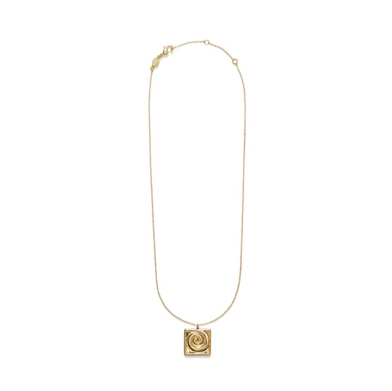 ANNI LU SWIRLY SQUARE NECKLACE GOLDPLATED