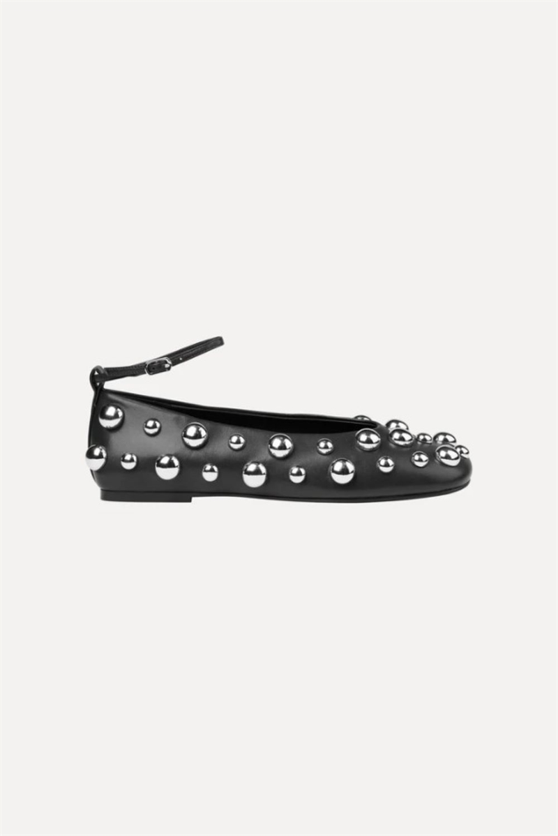 STINE GOYA STUDDED BALLERINA JET BLACK