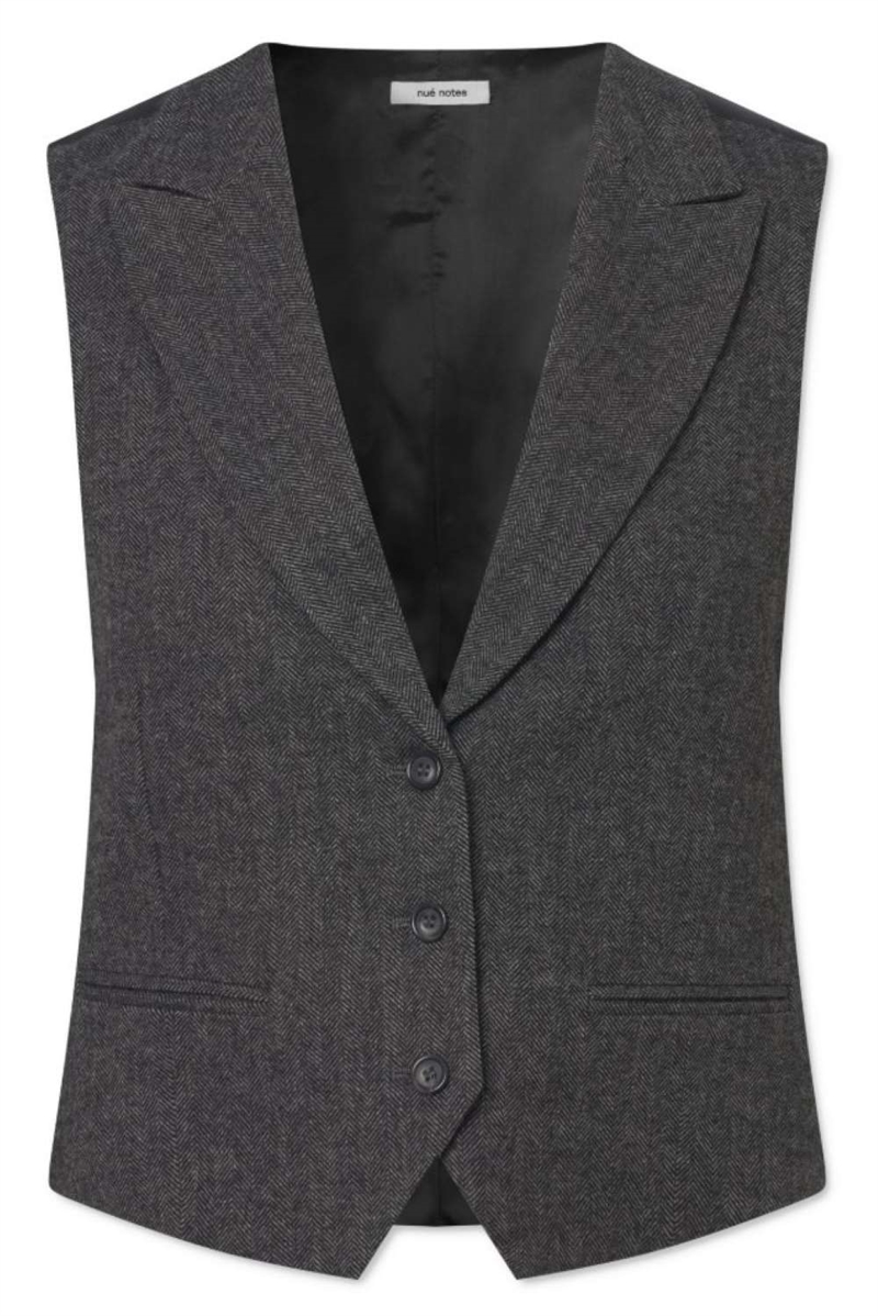 NUE NOTES VANCOUVER VEST DARK GREY MELANGE