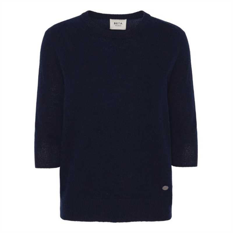 BETA STUDIOS LADY SLEEVE O-NECK NAVY