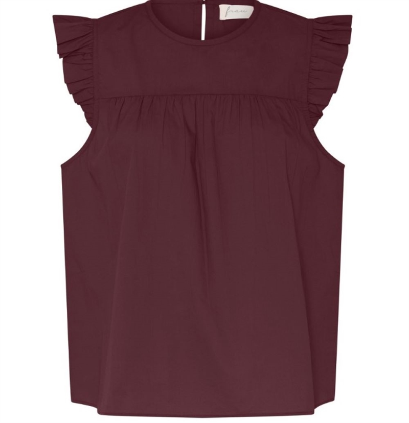 FRAU STOCKHOLM SL TOP RED MAHOGANY