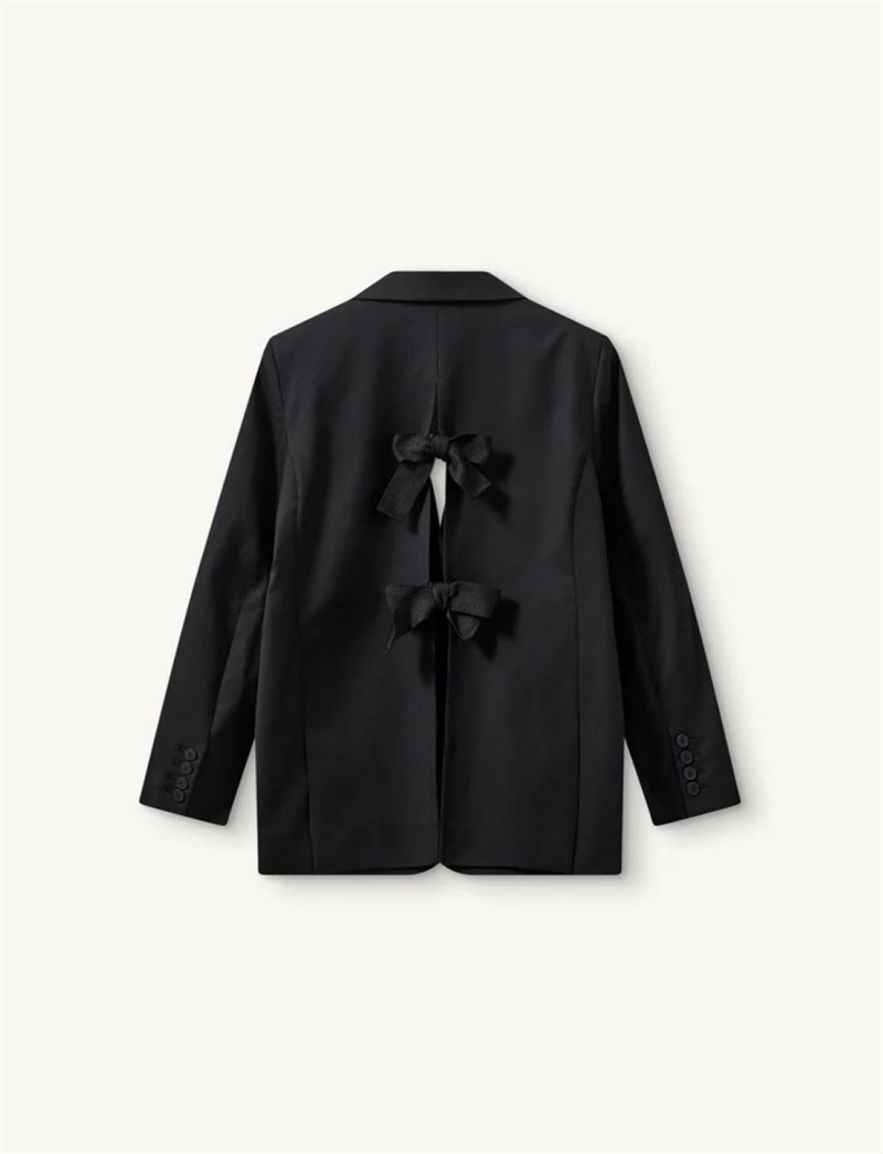 THE GARMENT PLUTO BOW BLAZER BLACK