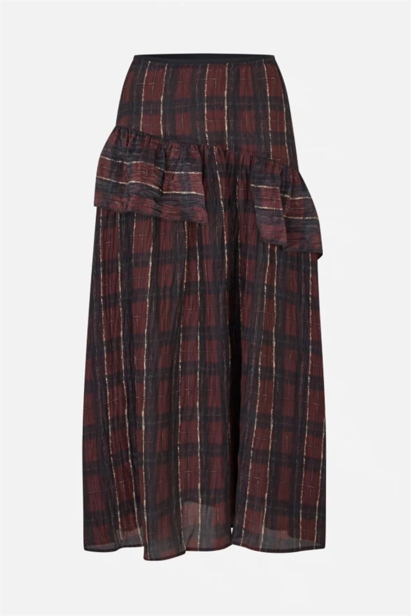 BAUM UND PFERDGARTEN SABELA SKIRT DARK RED CHECK