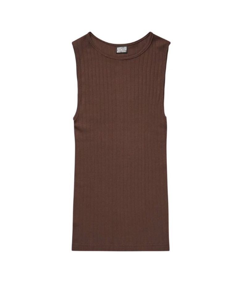 NØRGAARD PAA STRØGET NPS TANK TOP SOLID COLOR BROWN