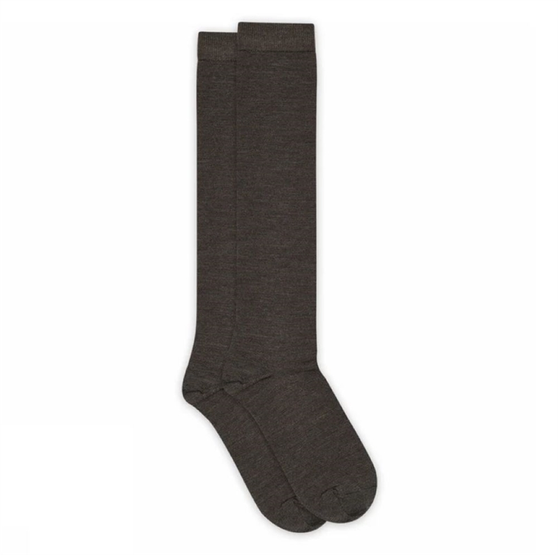 MP WOMAN WOOL/COTTON KNEE SOCKS DARK BROWN