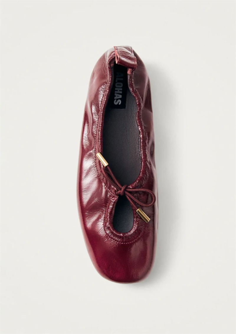 ALOHAS ROSALIND PATENT BALLERINA BURGUNDY