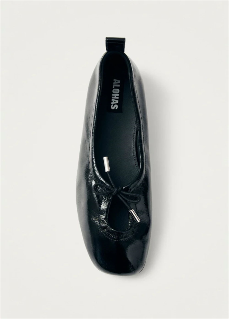 ALOHAS ROSALIND PATENT BALLERINA BLACK