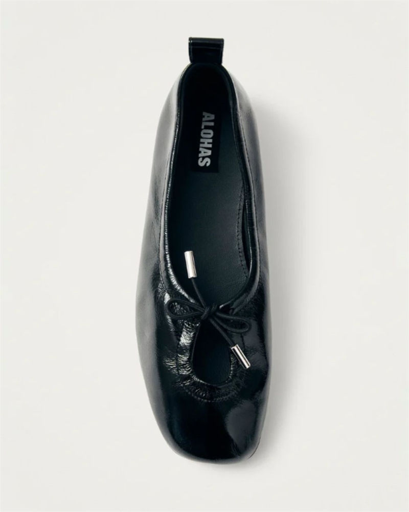 ALOHAS ROSALIND PATENT BALLERINA BLACK