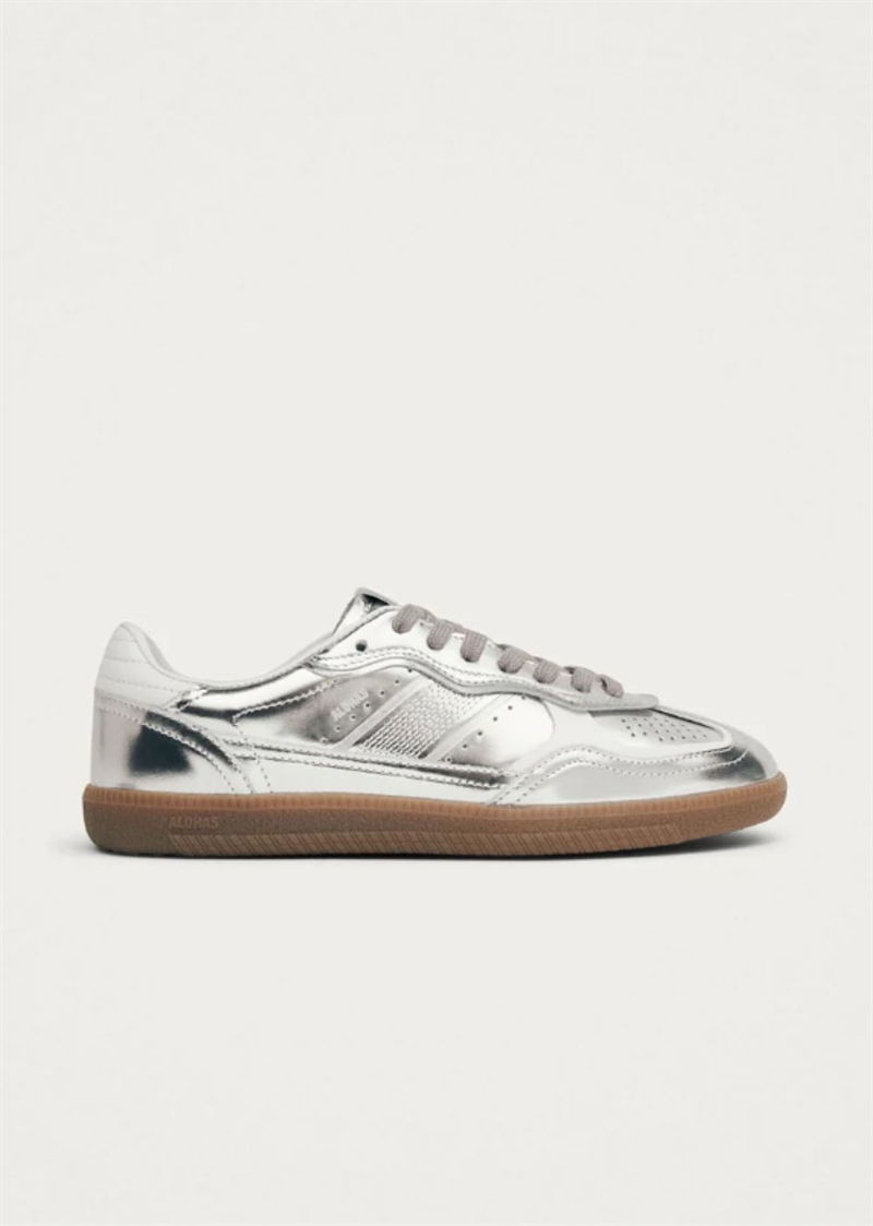ALOHAS TB.490 RIFE LEATHER SNEAKERS SHIMMER SILVER CREAM