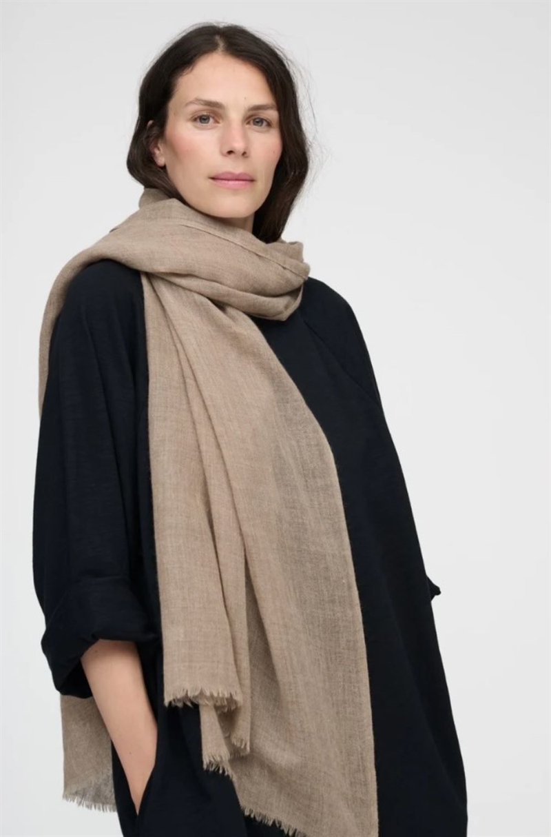 MOSHI MOSHI MIND LAYA SCARF BEIGE WOOL