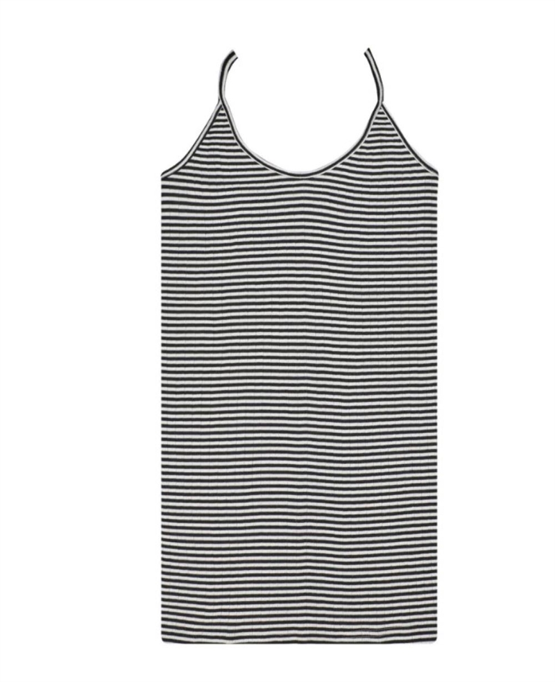 NØRGAARD PAA STRØGET NPS STRAP TOP FINE STRIPE BLACK/ECRU