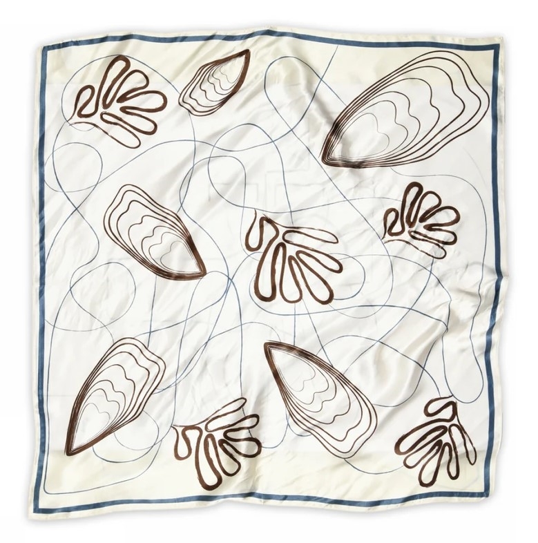 SNEAKY FOX MELODY SILK SCARF BUTTERCREAM