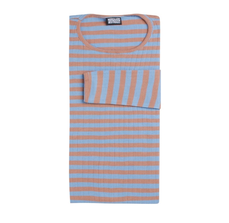 NØRGAARD PAA STRØGET 101 LS TEE ONE SIZE CAMEL/LYSEBLÅ