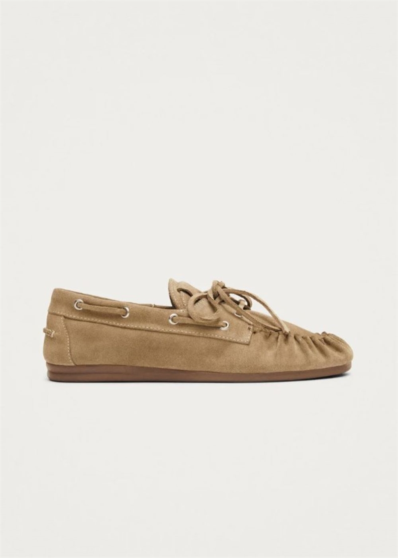 ALOHAS ROWAN SUEDE LEATHER LOAFERS BEIGE