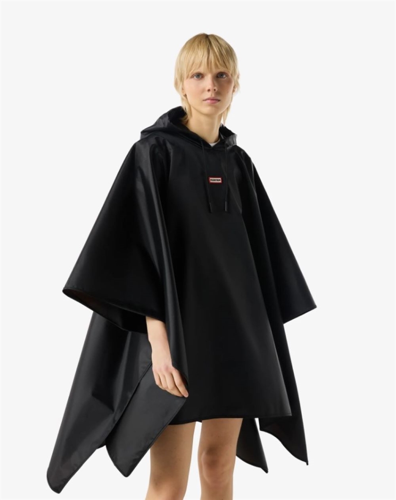 HUNTER PACKABLE PONCHO ONE SIZE BLACK