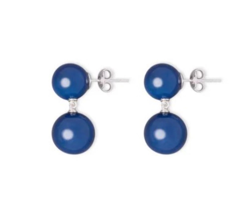 LIE STUDIO THE HANNAH EARRINGS BLUE DYED JADE GOLD PLATED