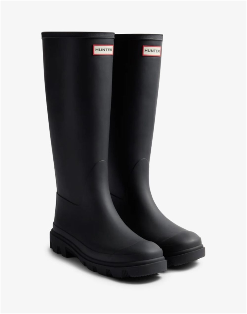 HUNTER UNISEX DOWNPOUR TALL BOOT BLACK
