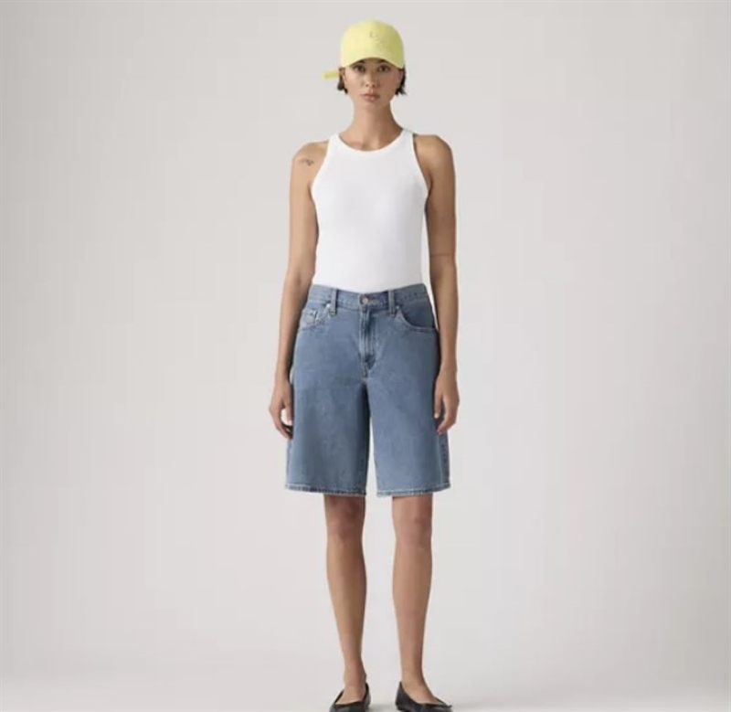 LEVIS BAGGY DAD JORTS OWN IT BLUE