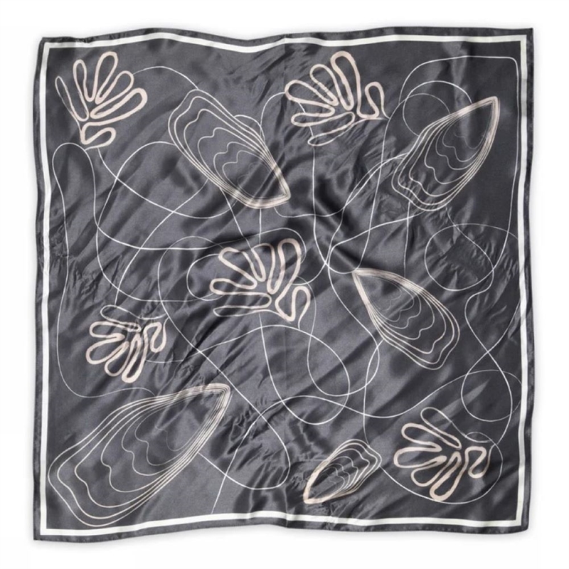 SNEAKY FOX MELODY SILK SCARF PAVEMENT