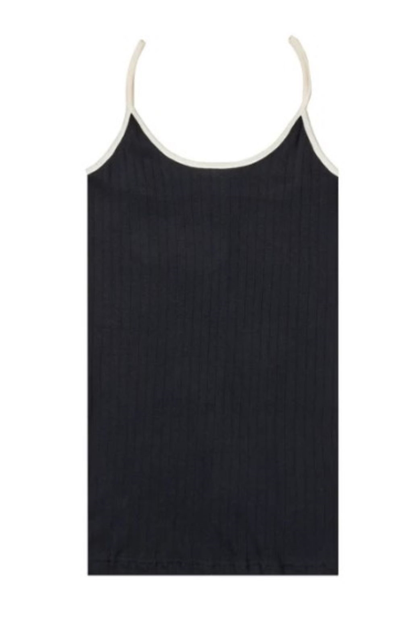 NØRGAARD PAA STRØGET STRAP TOP KONTRAST BLACK/ECRU