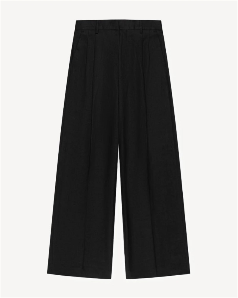 HERMAN PLEATED TROUSERS BLACK