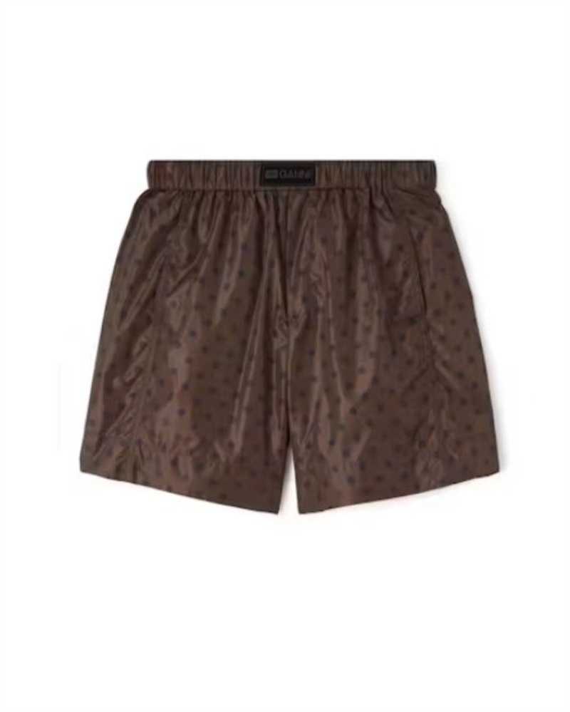 GANNI A1110093 SHORTS CHICORY COFFEE