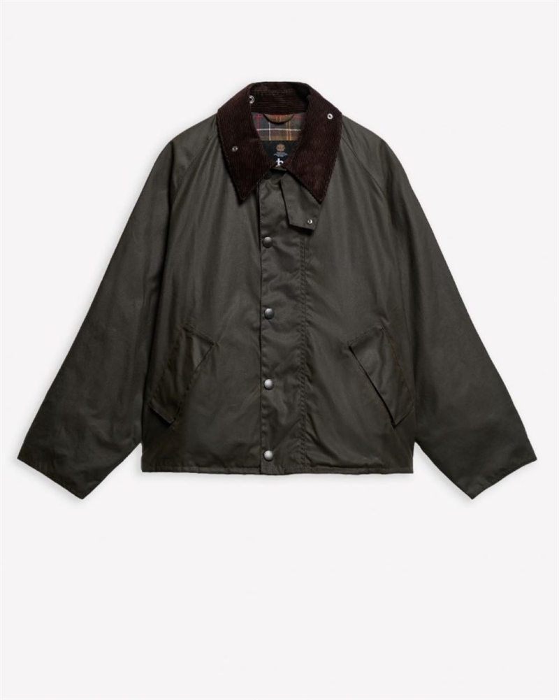 BARBOUR OS TRANSPORT WAX JACKET OLIVE