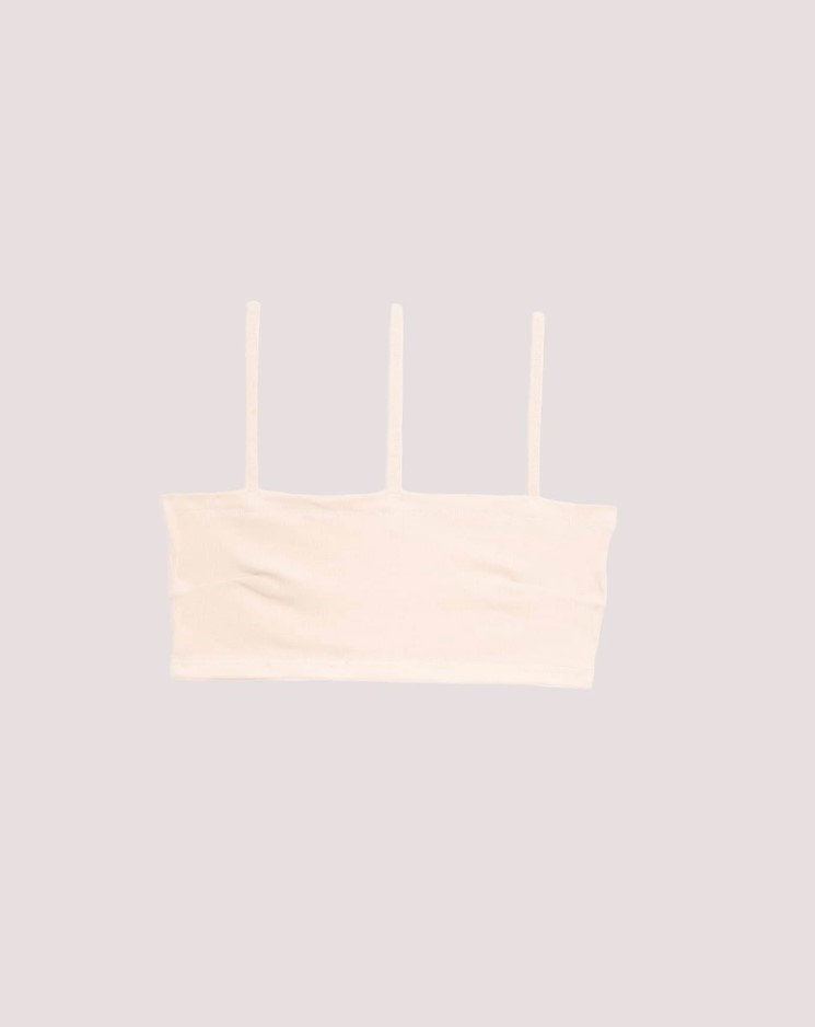 BASERANGE NIDA BRA COTTON RIB OFF WHITE