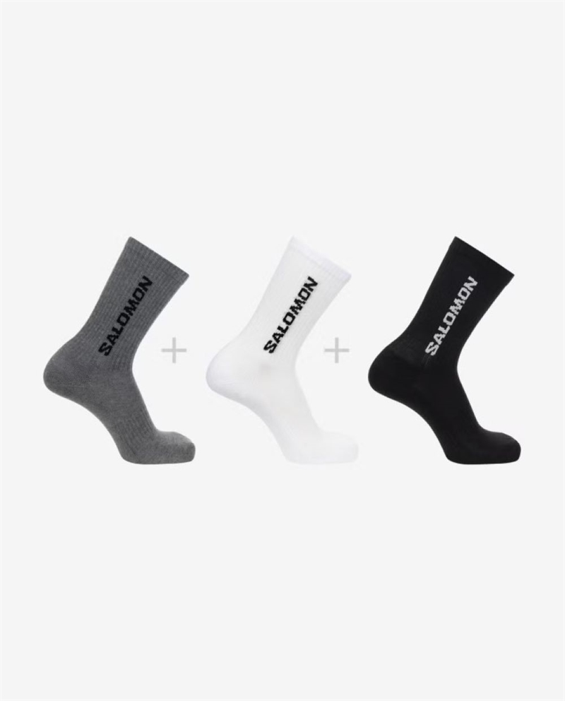 SALOMON EVERYDAY CREW SOCKS 3-PACK BLACK/WHITE/GREY
