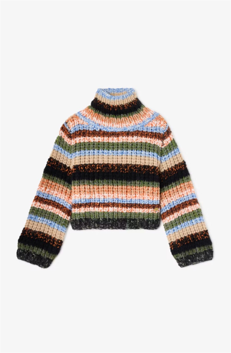 GANNI A1150045 CHUNCKY MULTISTRIPE SWEATER MULTICOLOUR
