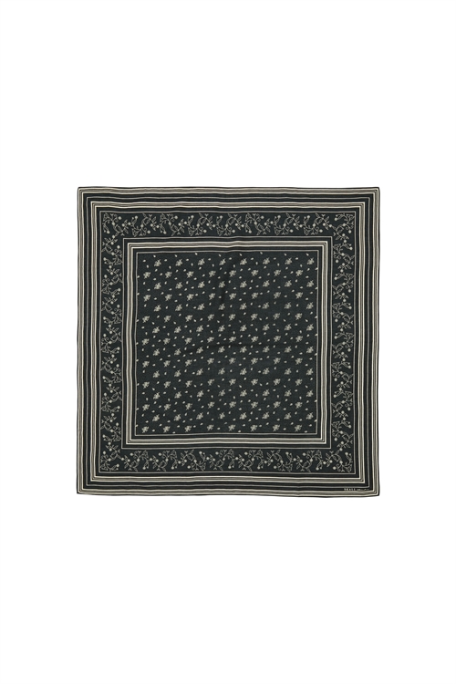 SKALL STUDIO CLASSIC SCARF 90X90 GOTS BLACK/OATMEAL