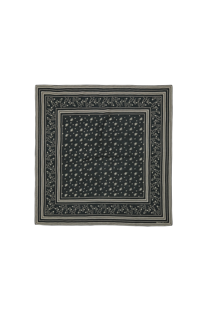 SKALL STUDIO CLASSIC SCARF 90X90 GOTS BLACK/OATMEAL