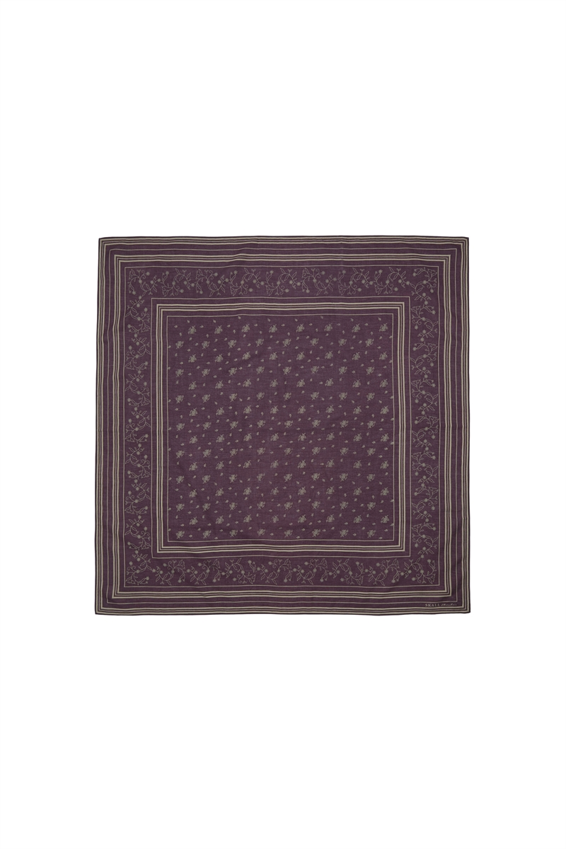 SKALL STUDIO CLASSIC SCARF 90X90 GOTS VIOLET/OATMEAL