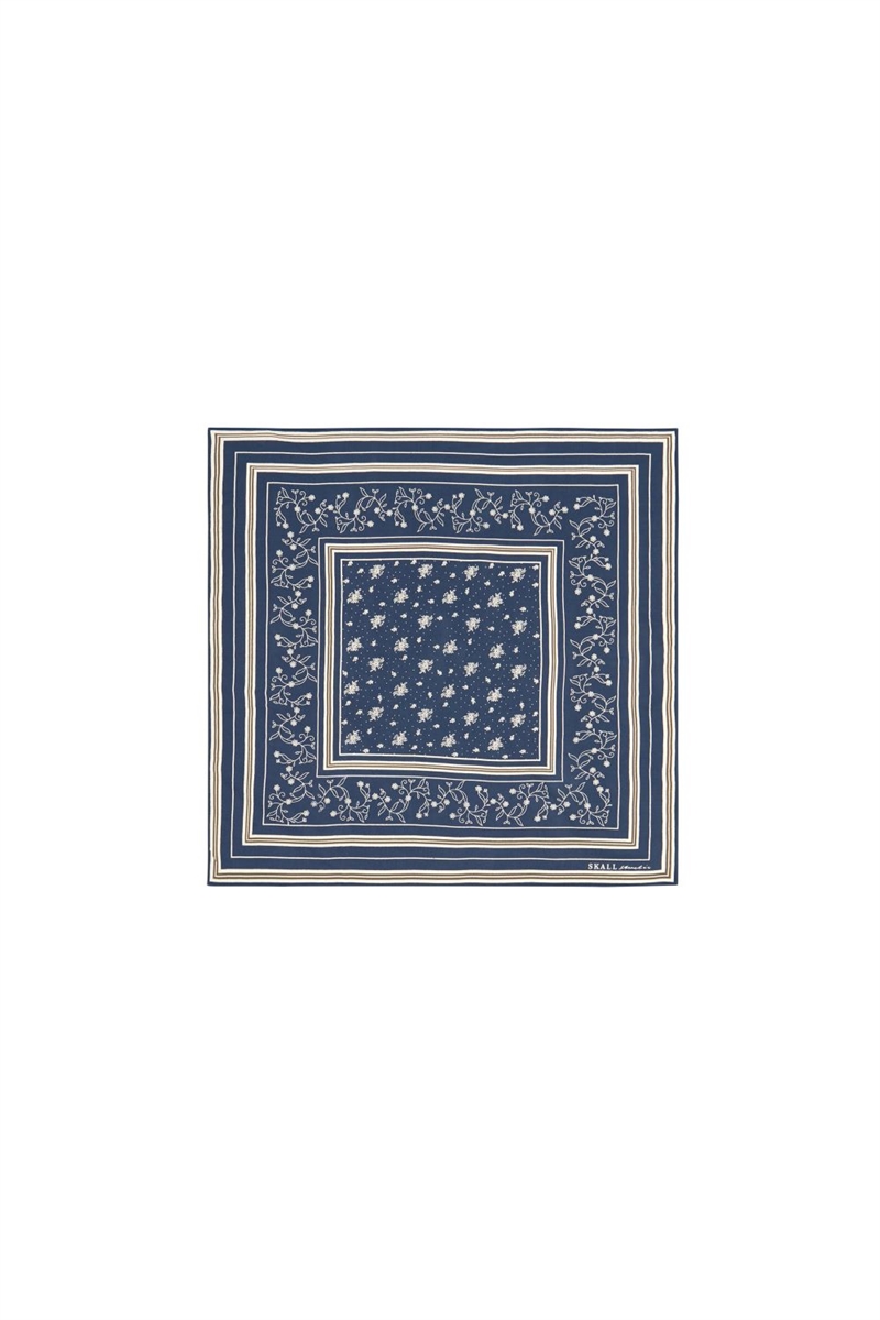 SKALL STUDIO CLASSIC SCARF 55X55 DARK NAVY