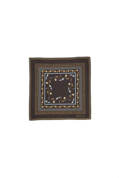 SKALL STUDIO FLORAL SCARFT DARK BROWN