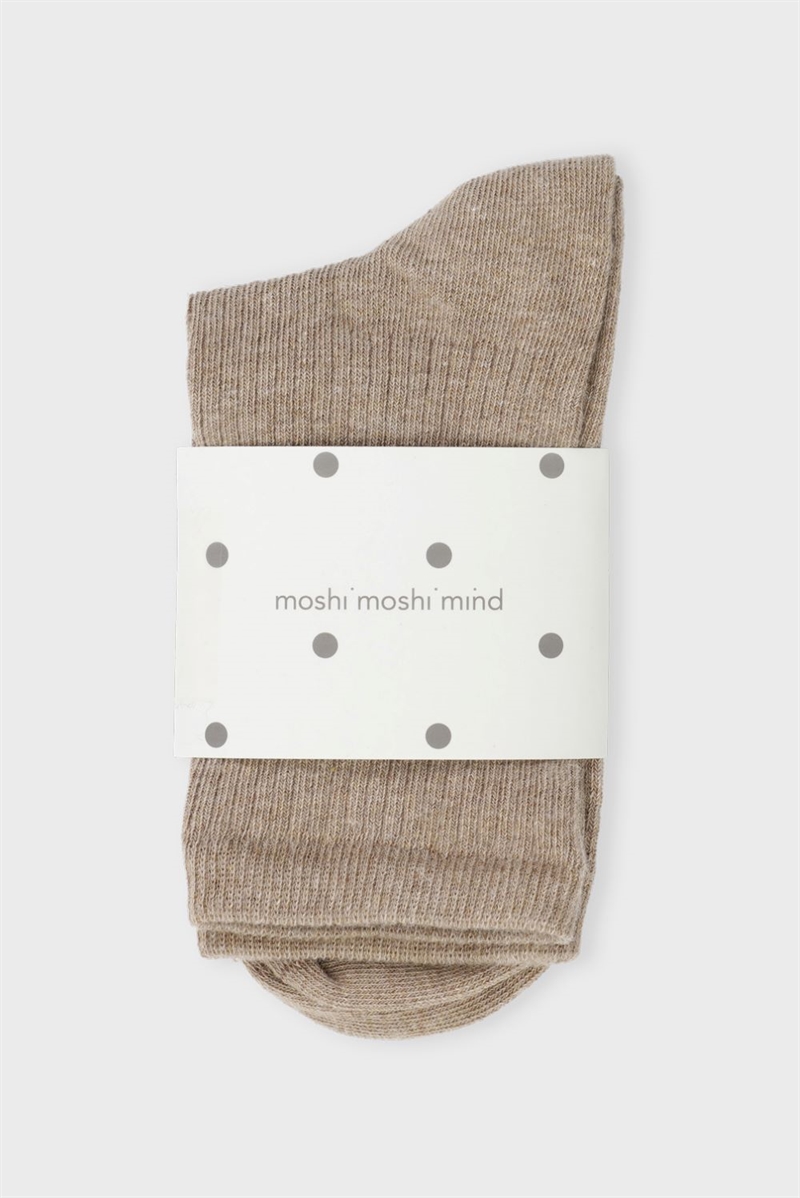 MOSHI MOSHI MIND STORY RIB SOCKS WARM SAND